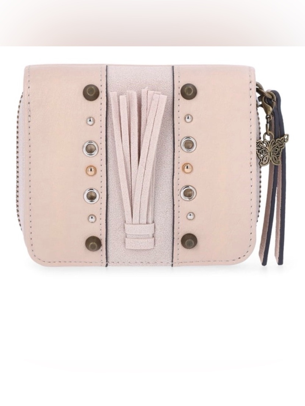Jessica Simpson Tassel Accent Compact Wallet - Cream